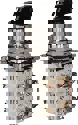 Selector Switch with Contact Blocks: 3 Positions, Maintained (MA), 0.5 Amp, Black Lever